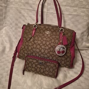 Coach christie carryall large shoulder bag tote bag double zip